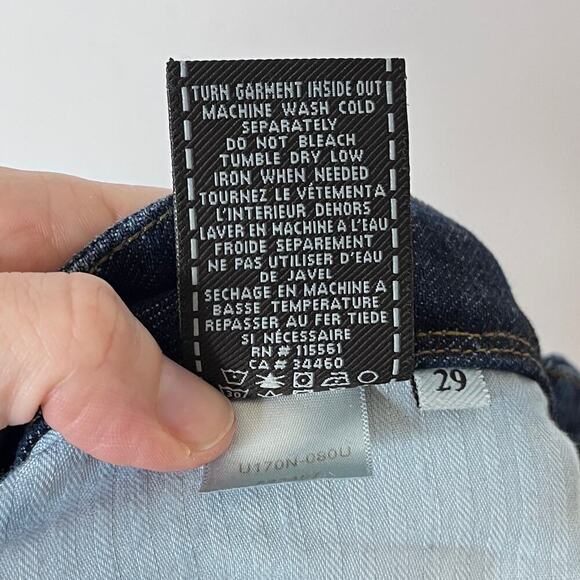 7 for All Mankind Womens Flynt Jeans 29 Bootcut Low Rise Dark Wash Stretch Denim - Picture 7 of 7